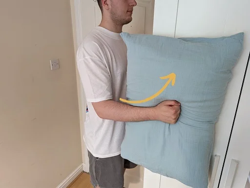 modified shoulder internal rotation with a pillow