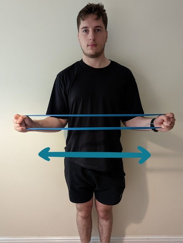 shoulder active external rotation with a band