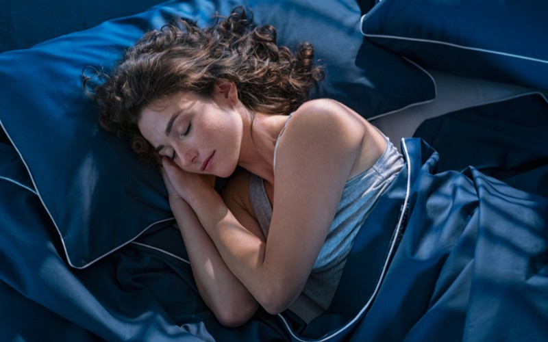 woman sleeping comfortably