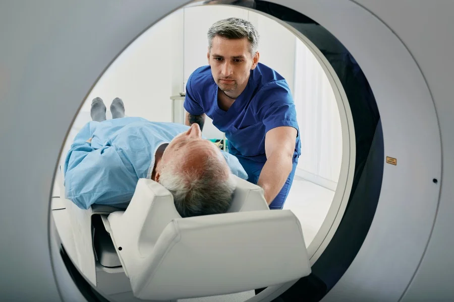 patient undergoing mri scan