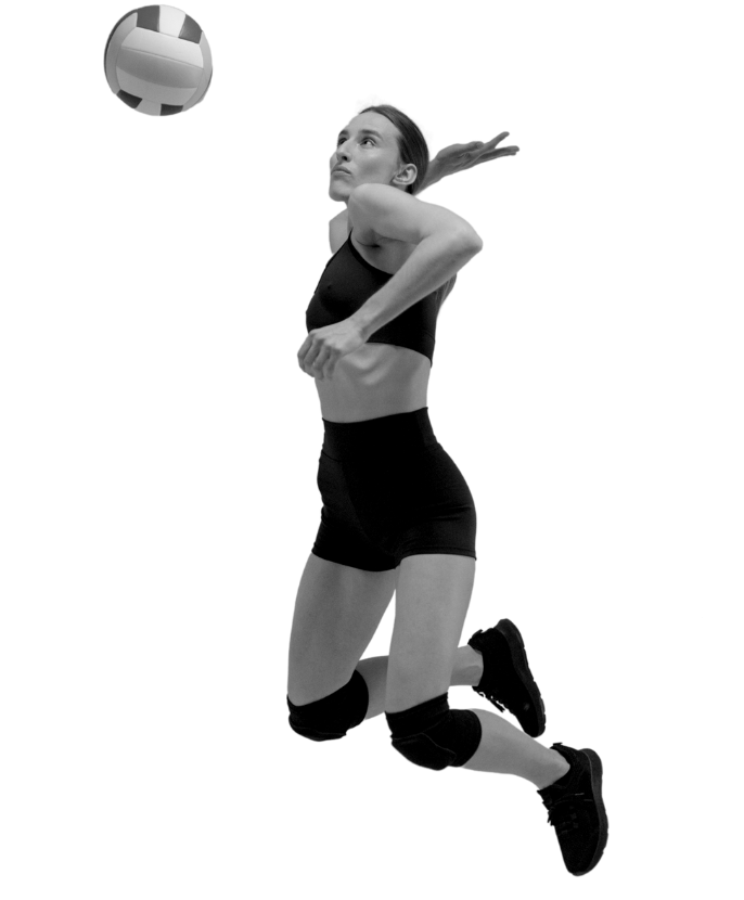 volleyball player in the air