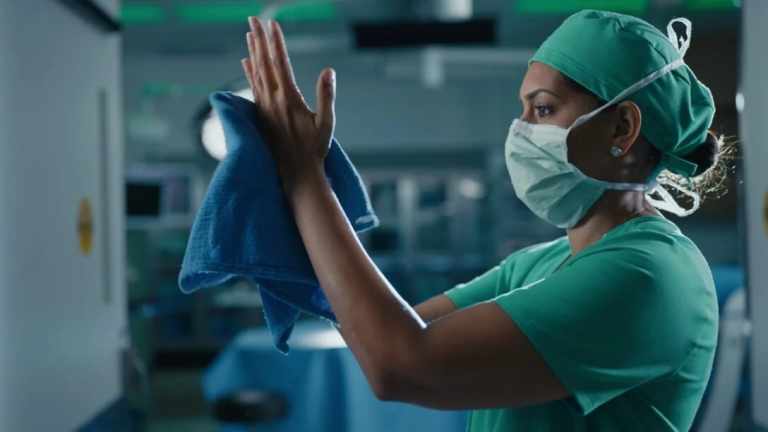 Dr. Mehta preparing for surgery