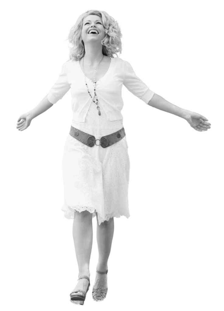 Photo of woman with her arms spread wide