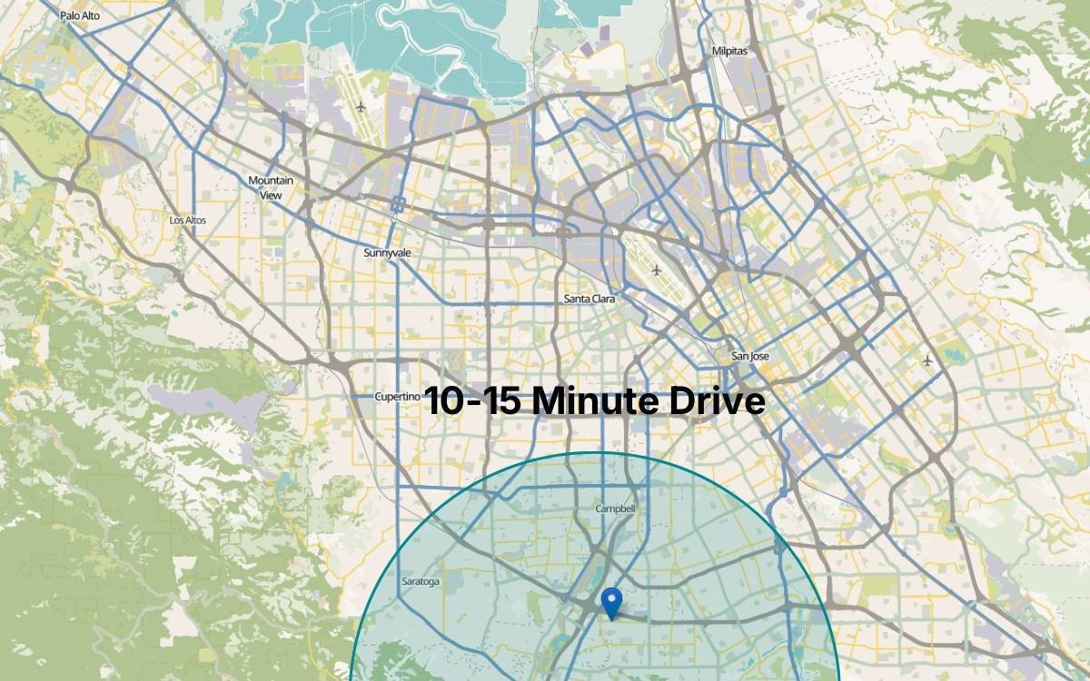10-15 Minute Drive Campbell