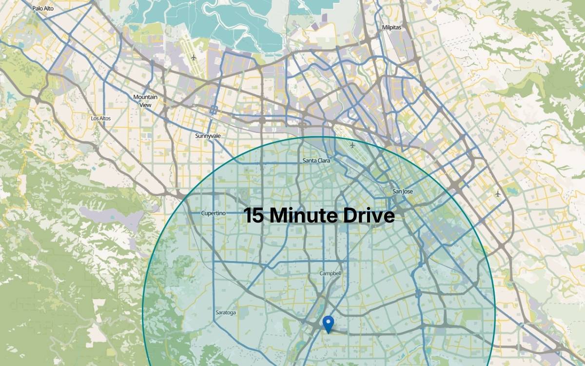 15 Minute Drive Santa Clara