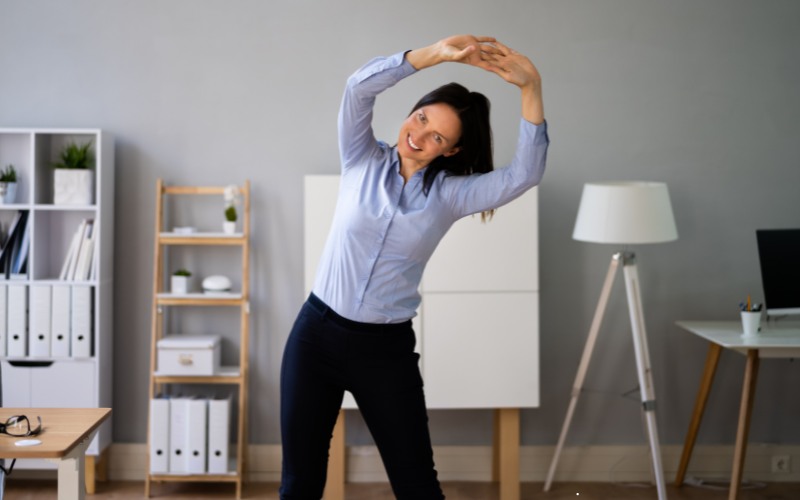 Woman doing some light stretching