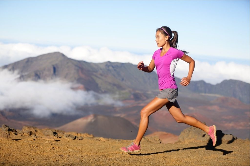 Female runner in the mountains
