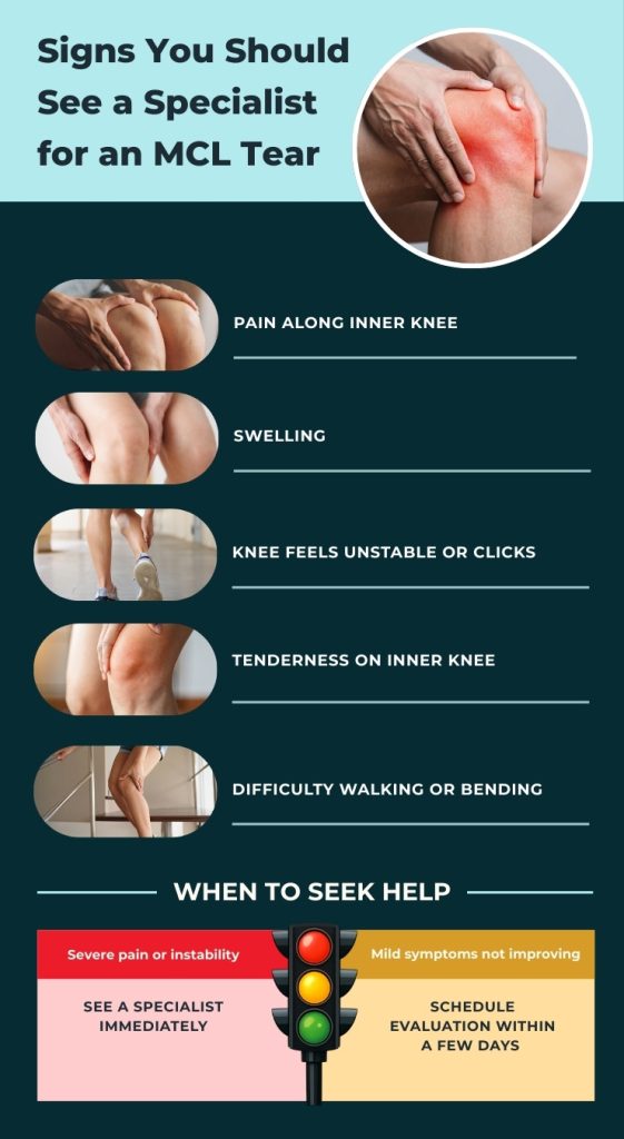 signs you should see a specialist for mcl tear