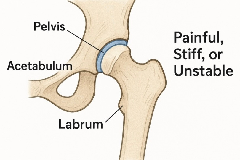 Hip labral tear infographic